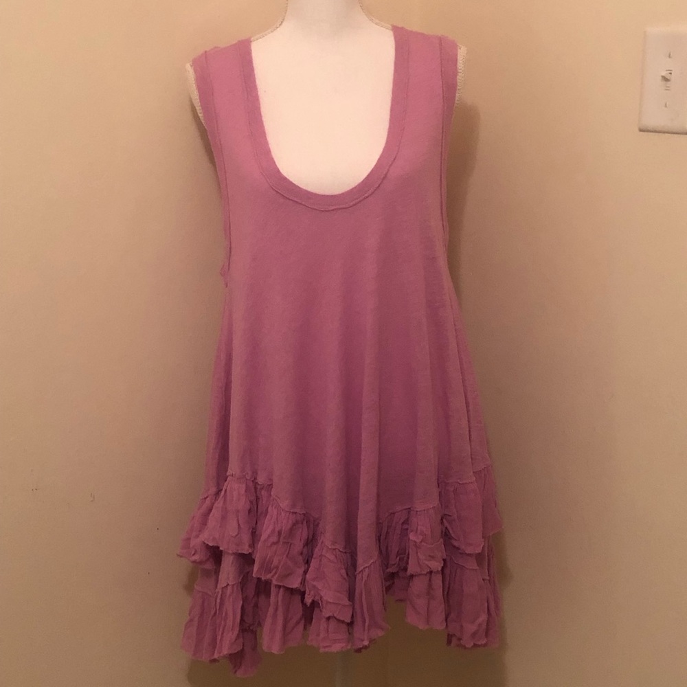 Sleeveless Ruffled Pink Dress